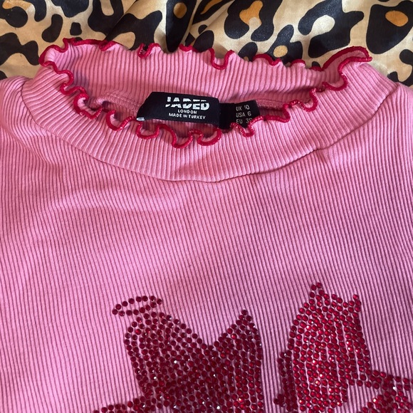 Jaded London - Angel & Devil Rhinestone Crop Top - Picture 4 of 6